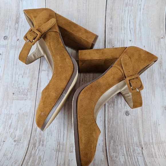 Mix No. 6 faux suede Maryjane heels, brown, size 9.5 - Picture 6 of 8